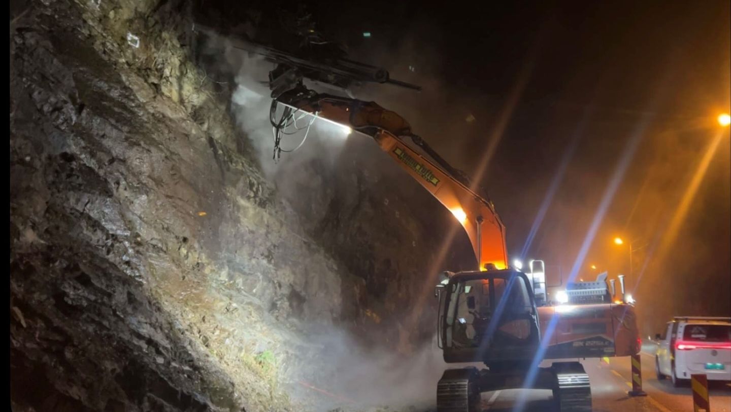 Sprengningsarbeid på natten